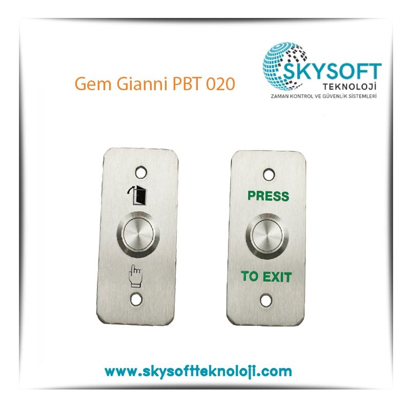 Gem Gianni PBT 020 Paslanmaz Çıkış Butonu Gömme Tip