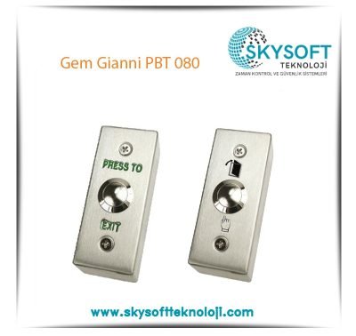 Gem Gianni PBT 080 Paslanmaz Çıkış Butonu Yüzey Tip