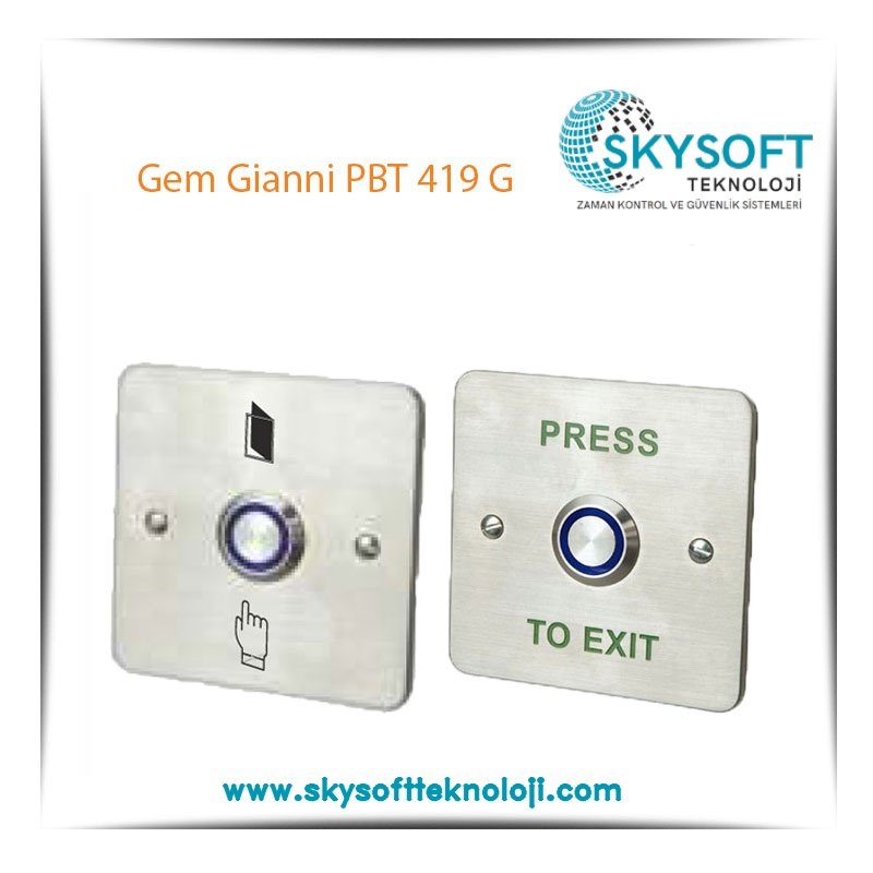 Gem Gianni PBT 419 G Paslanmaz Çıkış Butonu Gömme Tip
