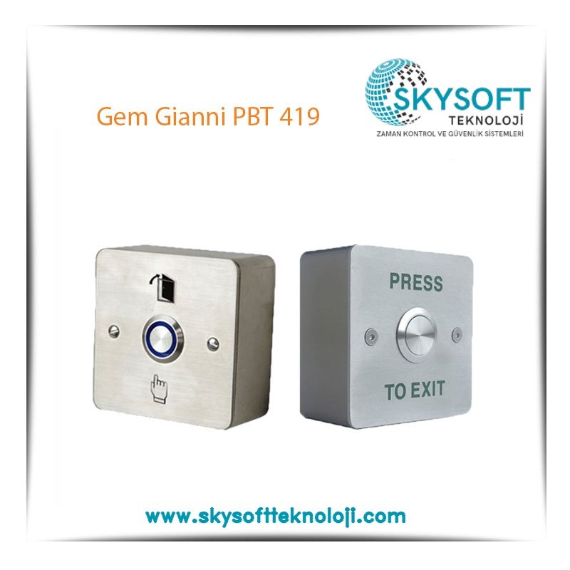 Gem Gianni PBT 419 Paslanmaz Çıkış Butonu Yüzey Tip