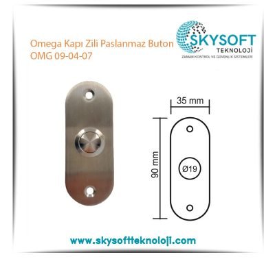 Omega Kapı Zili Paslanmaz Buton OMG 09-04-07