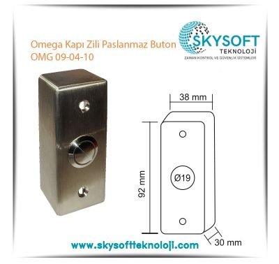 Omega Kapı Zili Paslanmaz Buton OMG 09-04-10