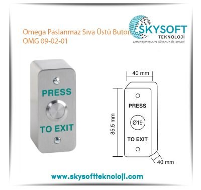 Omega Paslanmaz Sıva Üstü Buton OMG 09-02-01