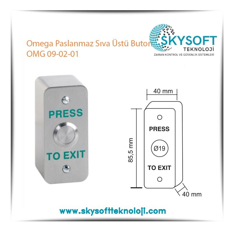 Omega Paslanmaz Sıva Üstü Buton OMG 09-02-01