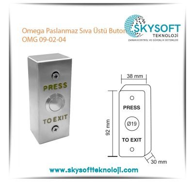 Omega Paslanmaz Sıva Üstü Buton OMG 09-02-04