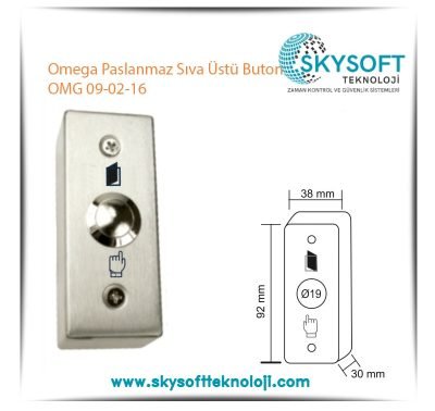 Omega Paslanmaz Sıva Üstü Buton OMG 09-02-16
