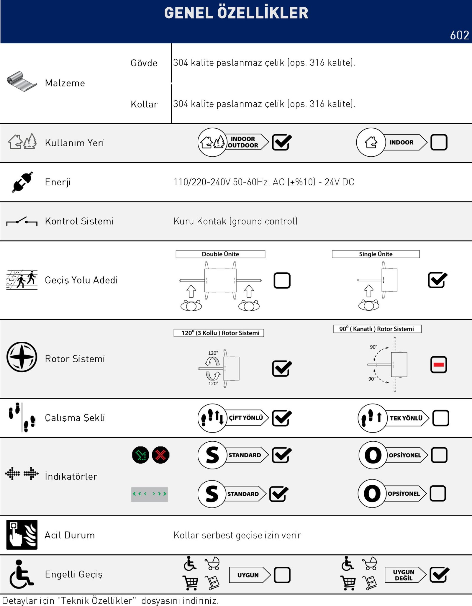 SKYSFT TK ÖZAK 602 TURNİKE SİSTEMİ - Görsel 2