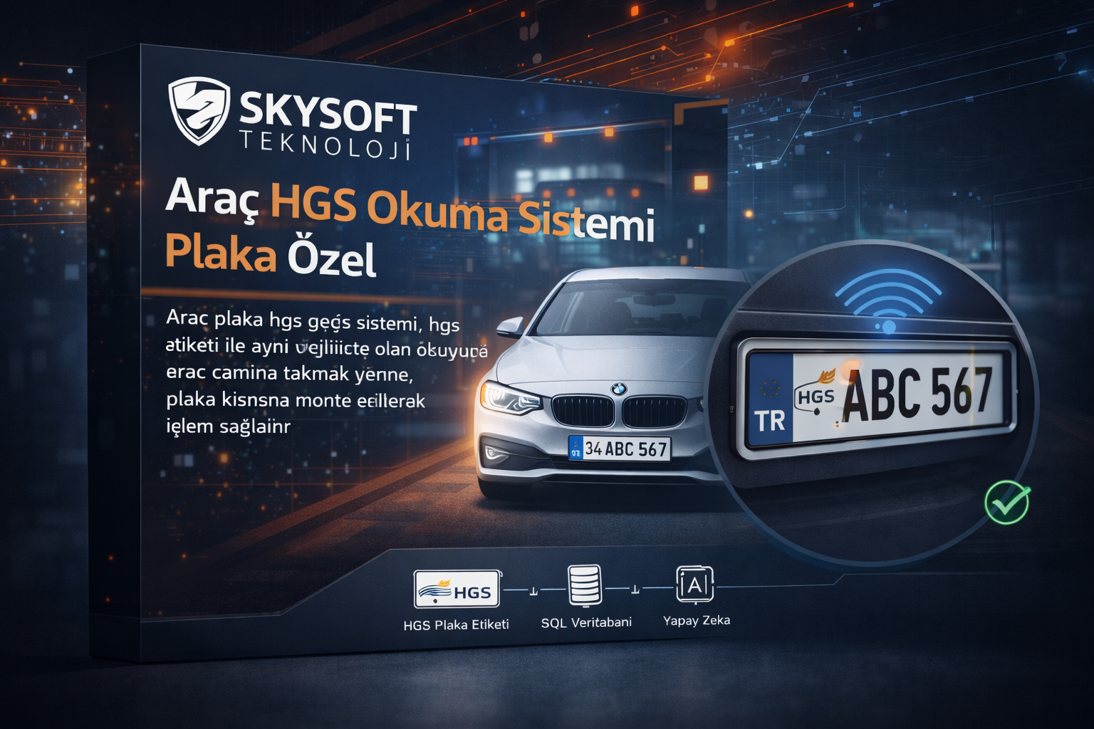 SKYSFT TK Araç Hgs Okuma Sistemi Plaka Özel