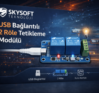 SKYSFT TK USB Bağlantılı 2 Röle Tetikleme Modülü